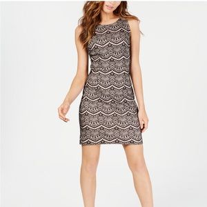 GUESS black and light pink lace dress - Size 14